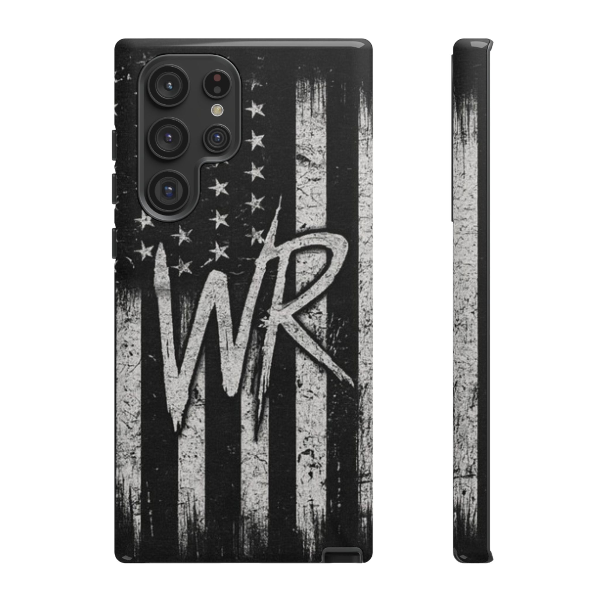 Patriotic Monogram Tough Phone Case – Distressed American Flag with WR
