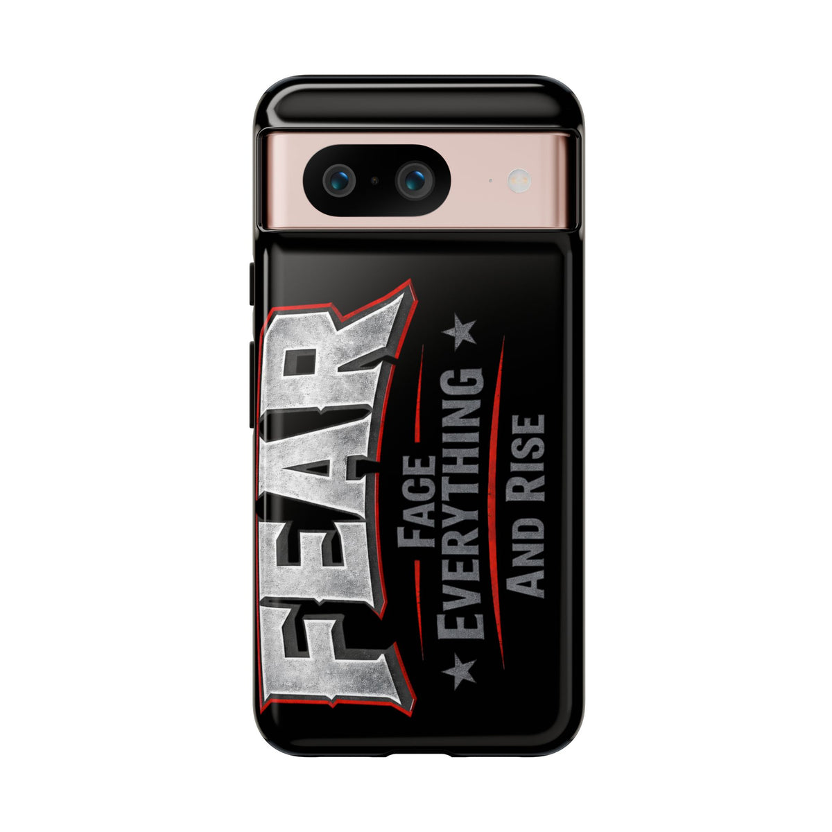 Fear Face Everything and Rise Phone Case by Printify, featuring a bold graphic design on a sleek phone case.