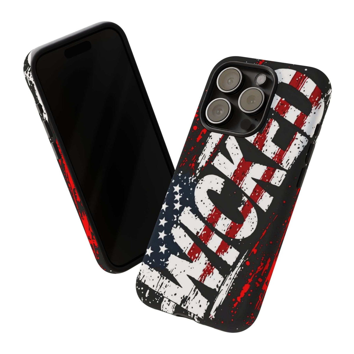 Distressed American flag phone case featuring "VETERAN" graphic by Printify, offering rugged patriotic protection.