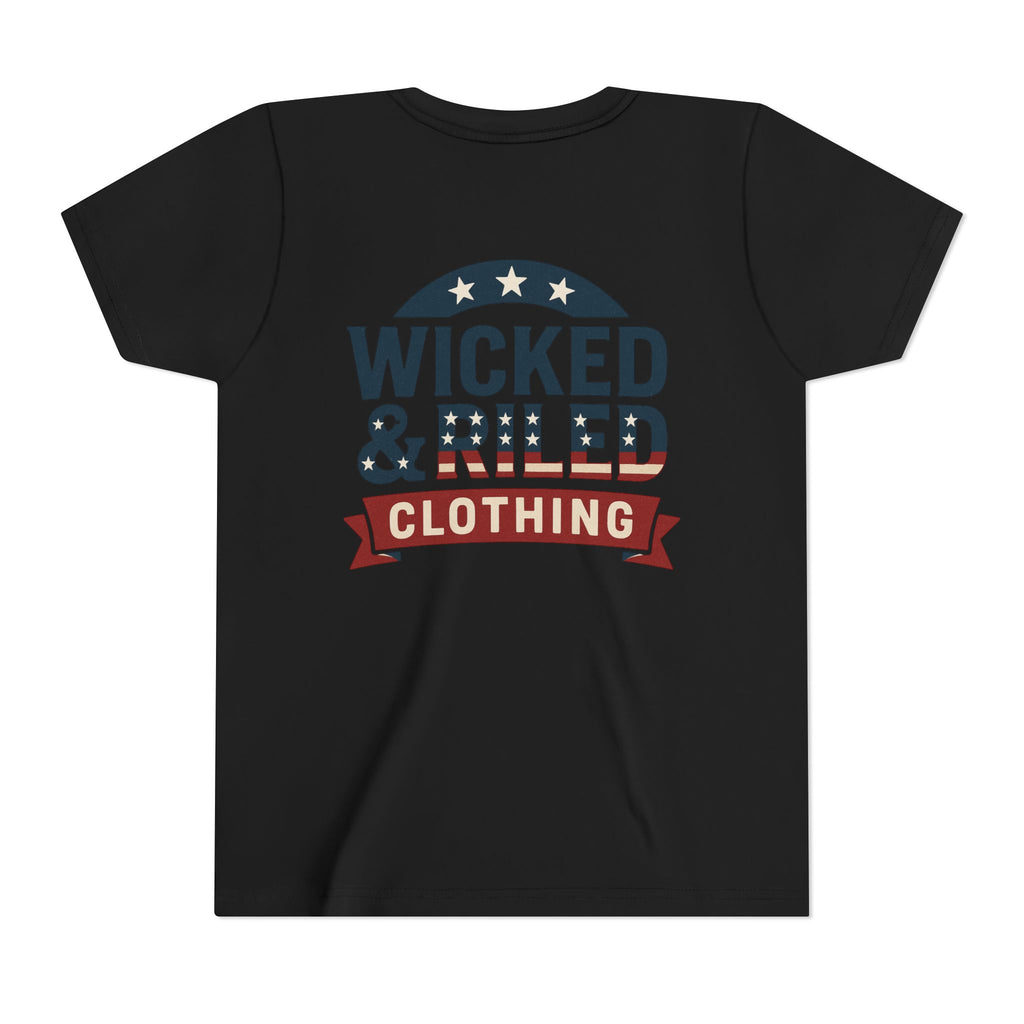 Youth Tee "Wicked & Riled Clothing" Patriotic Graphic Tee