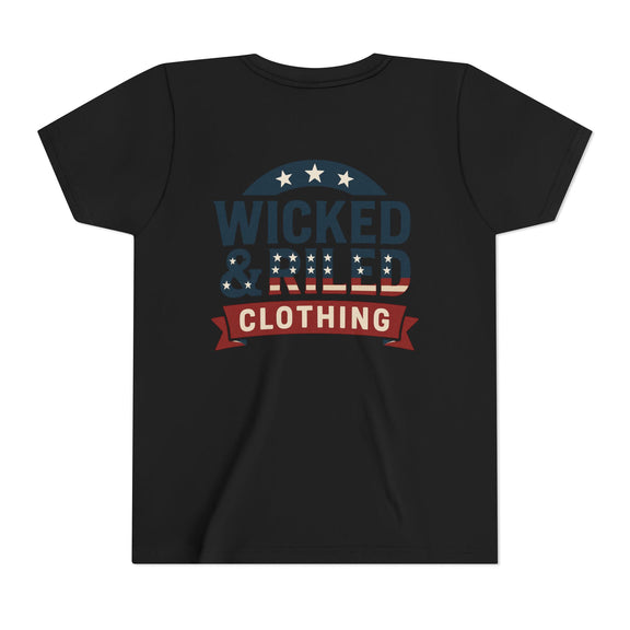 Youth Tee "Wicked & Riled Clothing" Patriotic Graphic Tee - Wicked & Riled Clothing