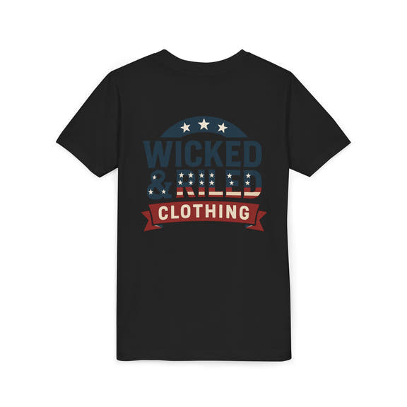 Youth Tee "Wicked & Riled Clothing" Patriotic Graphic Tee - Wicked & Riled Clothing