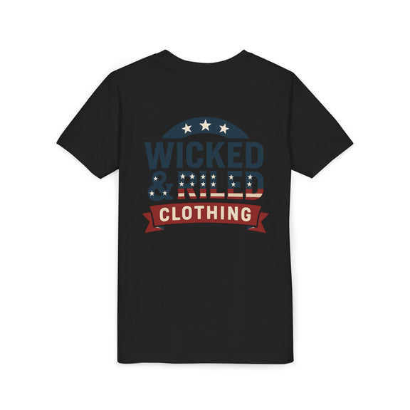 Youth Tee "Wicked & Riled Clothing" Patriotic Graphic Tee - Wicked & Riled Clothing