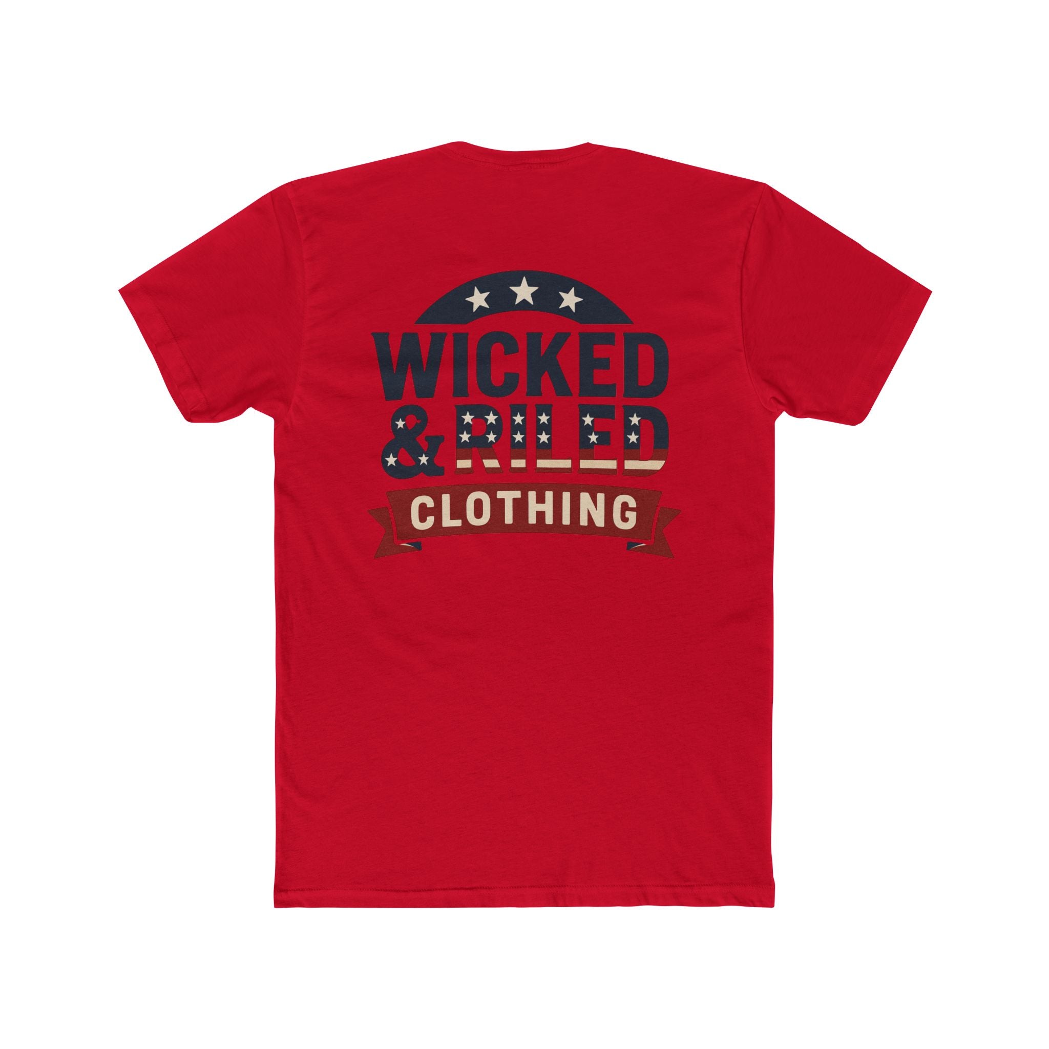 Wicked & Riled Clothing Tee Patriotic Vintage Logo Crewneck - Wicked & Riled Clothing
