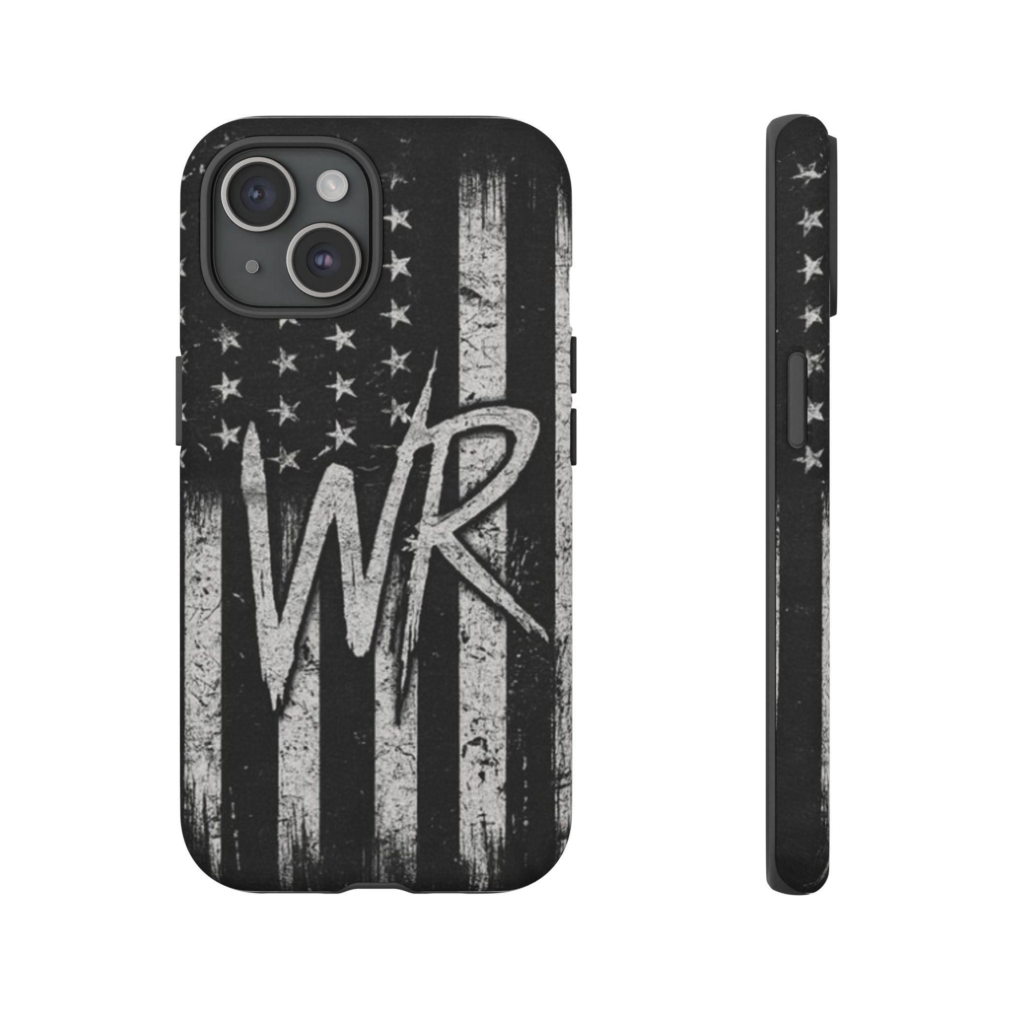 Patriotic Monogram Tough Phone Case – Distressed American Flag with WR