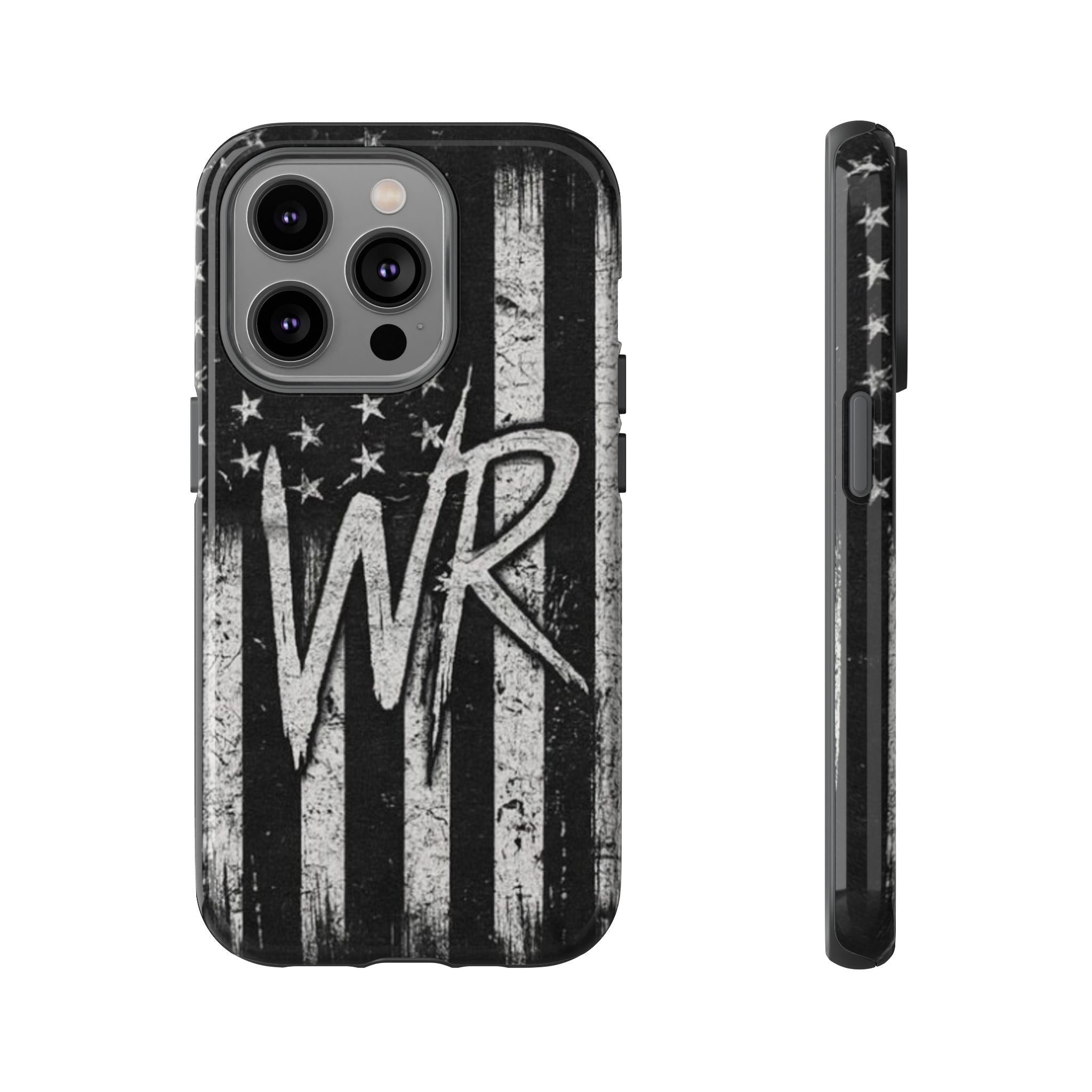 Patriotic Monogram Tough Phone Case – Distressed American Flag with WR