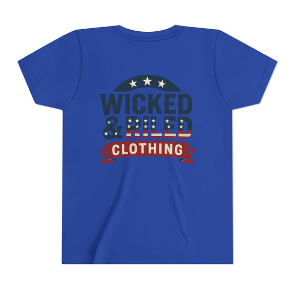 Youth Tee "Wicked & Riled Clothing" Patriotic Graphic Tee - Wicked & Riled Clothing