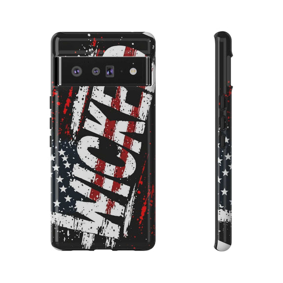 Distressed American flag phone case featuring "VETERAN" graphic by Printify for rugged patriotic protection.