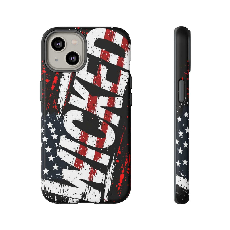 Distressed American flag phone case featuring "VETERAN" graphic, offering rugged protection by Printify.