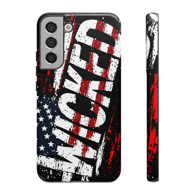 Distressed American flag phone case featuring "VETERAN" graphic by Printify, showcasing rugged patriotic design.