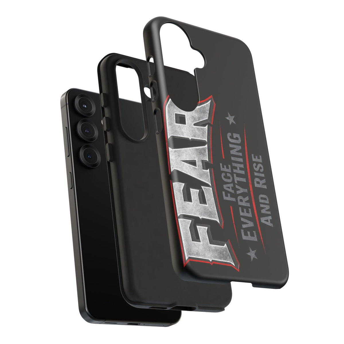 Fear Phone Case by Printify featuring a motivational design with bold text and a sleek, protective finish.