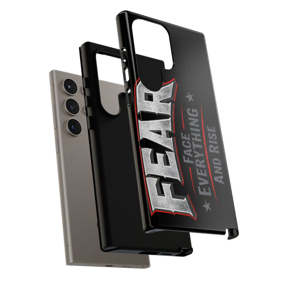 Fear Face Everything and Rise Phone Case by Printify featuring a motivational design and durable protection for smartphones.