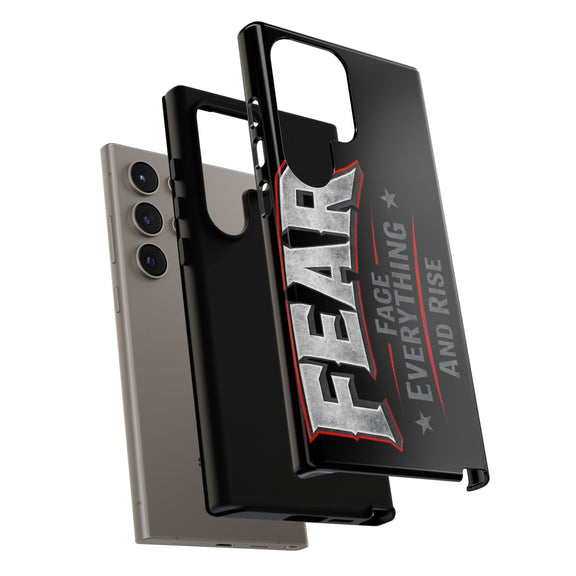 Fear Face Everything and Rise Phone Case by Printify featuring a motivational design and durable protection for smartphones.