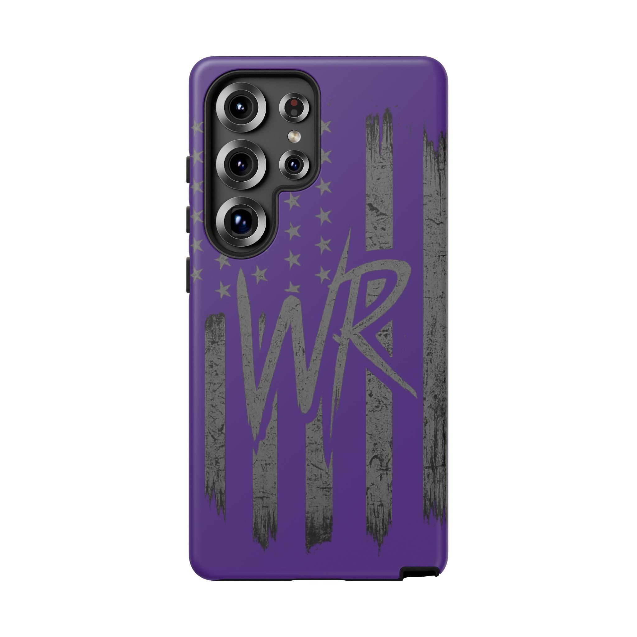 Purple 'WR' flag tough phone case by Printify, featuring a durable design and vibrant flag graphic.