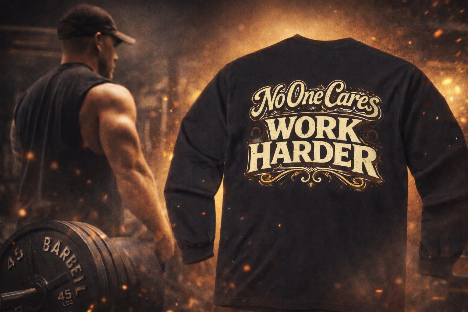 No One Cares, Work Harder Motivational Graphic