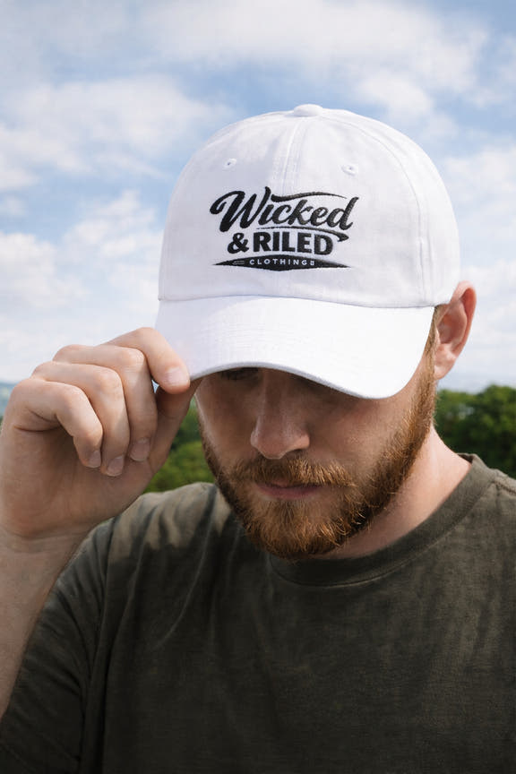 Distressed American flag baseball hat by Printify, featuring a classic dad cap style and relaxed fit.