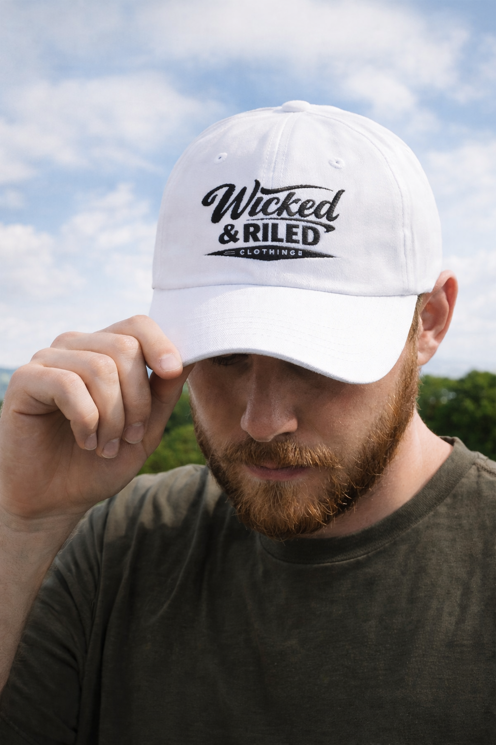 Distressed American flag baseball hat by Printify, featuring a classic dad cap style and relaxed fit.
