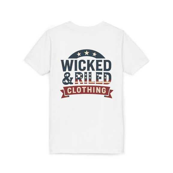 Youth Tee "Wicked & Riled Clothing" Patriotic Graphic Tee - Wicked & Riled Clothing