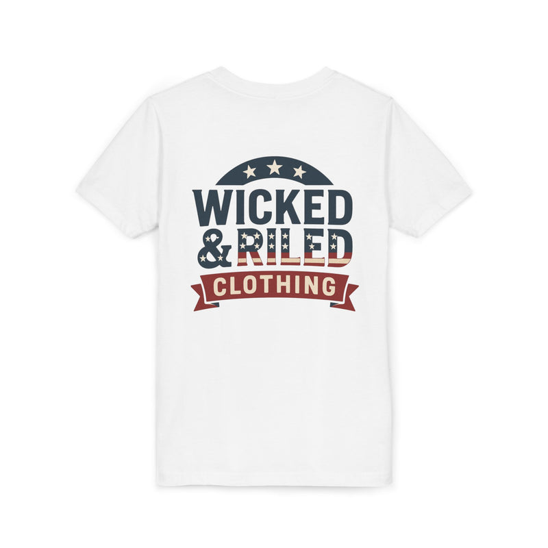 Youth Tee "Wicked & Riled Clothing" Patriotic Graphic Tee - Wicked & Riled Clothing
