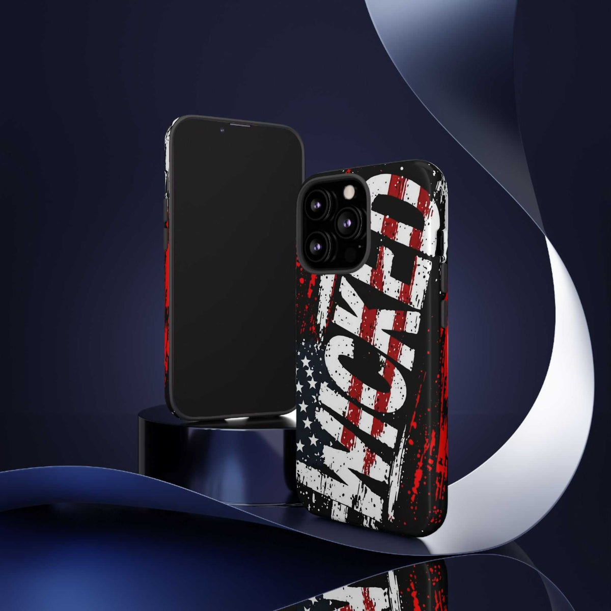 Distressed American Flag phone case featuring "VETERAN" graphic by Printify, showcasing rugged patriotic design.