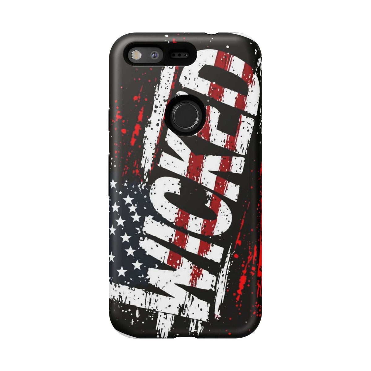 Distressed American flag phone case featuring "VETERAN" graphic by Printify for rugged patriotic protection.