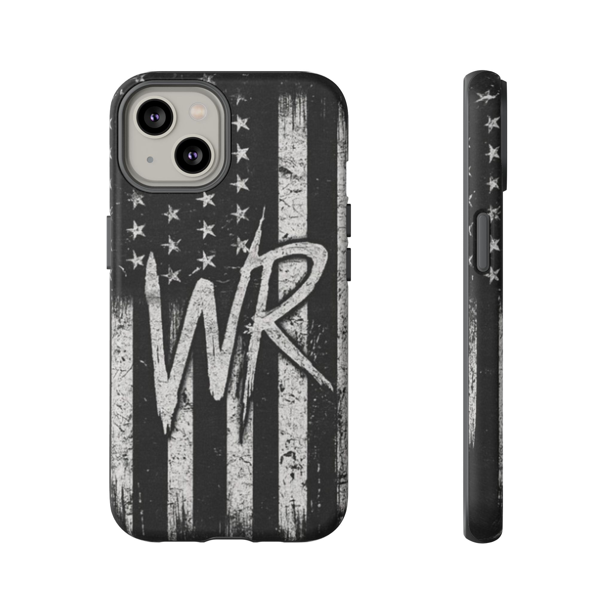 Patriotic Monogram Tough Phone Case – Distressed American Flag with WR