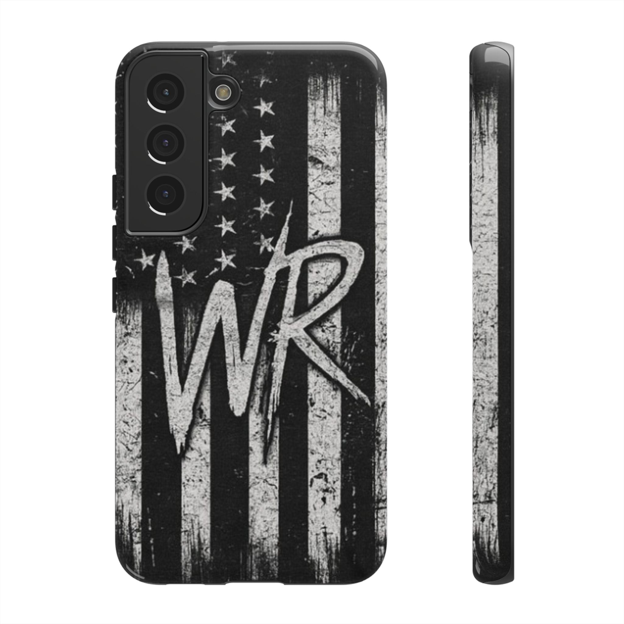 Patriotic Monogram Tough Phone Case – Distressed American Flag with WR