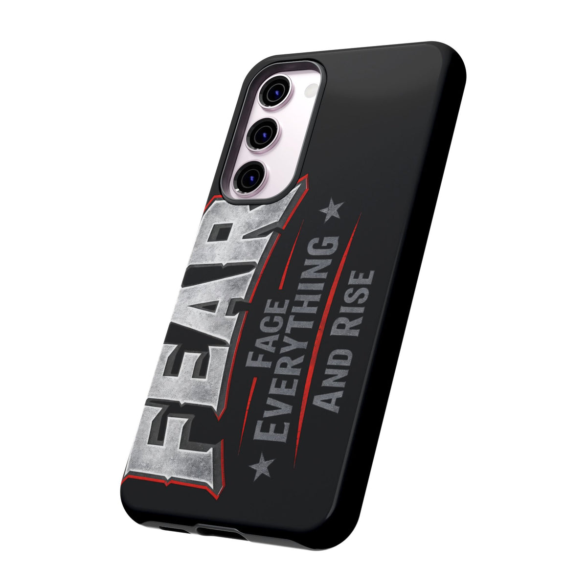 Fear — Face Everything and Rise Phone Case by Printify, featuring a motivational design on a sleek protective case.