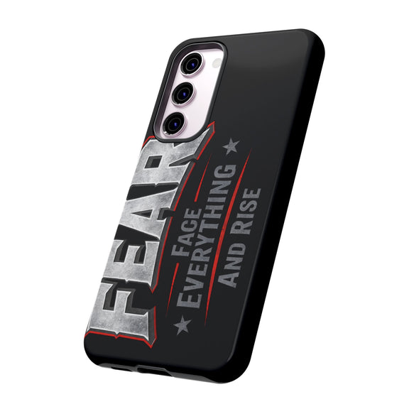 Fear — Face Everything and Rise Phone Case by Printify, featuring a motivational design on a sleek protective case.