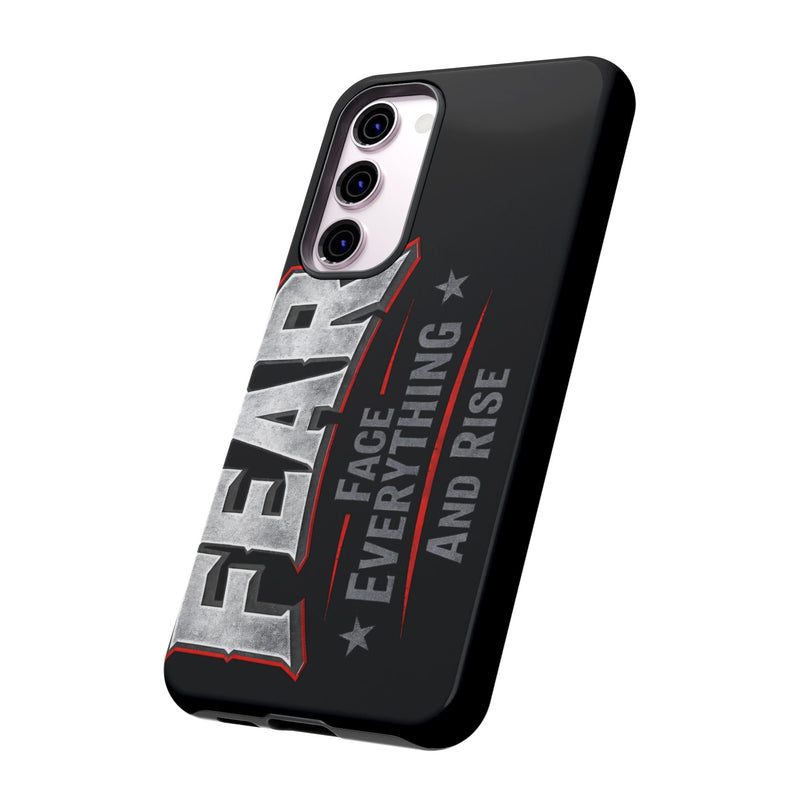 Fear — Face Everything and Rise Phone Case by Printify, featuring a motivational design on a sleek protective case.