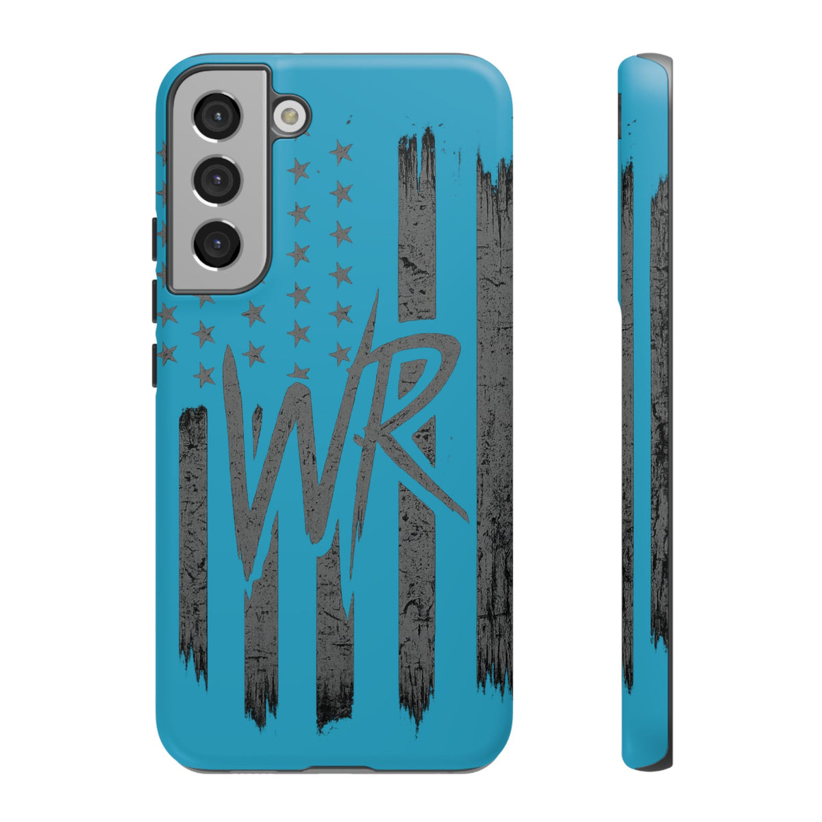 Patriotic blue flag design tough phone case by Printify, showcasing a durable exterior and vibrant colors.
