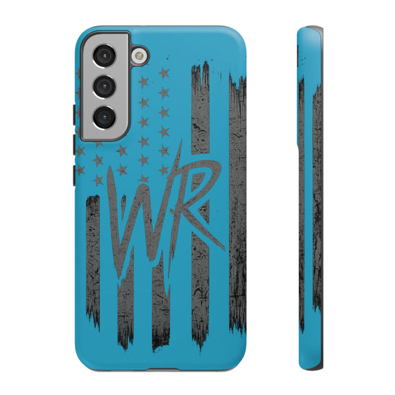 Patriotic blue flag design tough phone case by Printify, showcasing a durable exterior and vibrant colors.