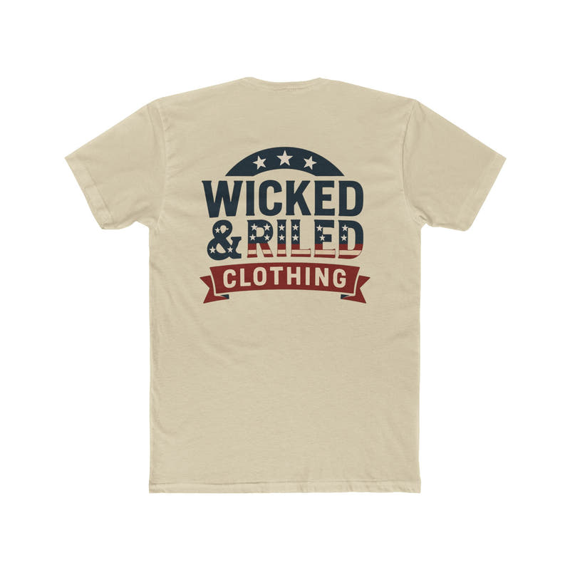 Wicked & Riled Clothing Tee Patriotic Vintage Logo Crewneck - Wicked & Riled Clothing