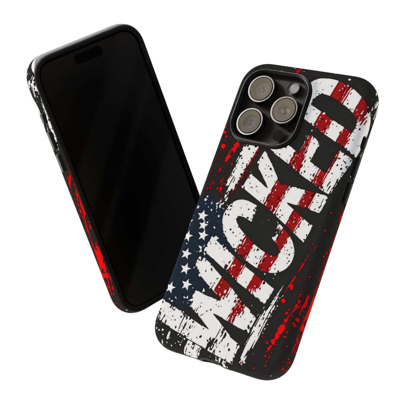 Distressed American flag phone case featuring "VETERAN" graphic by Printify, showcasing rugged patriotic design.
