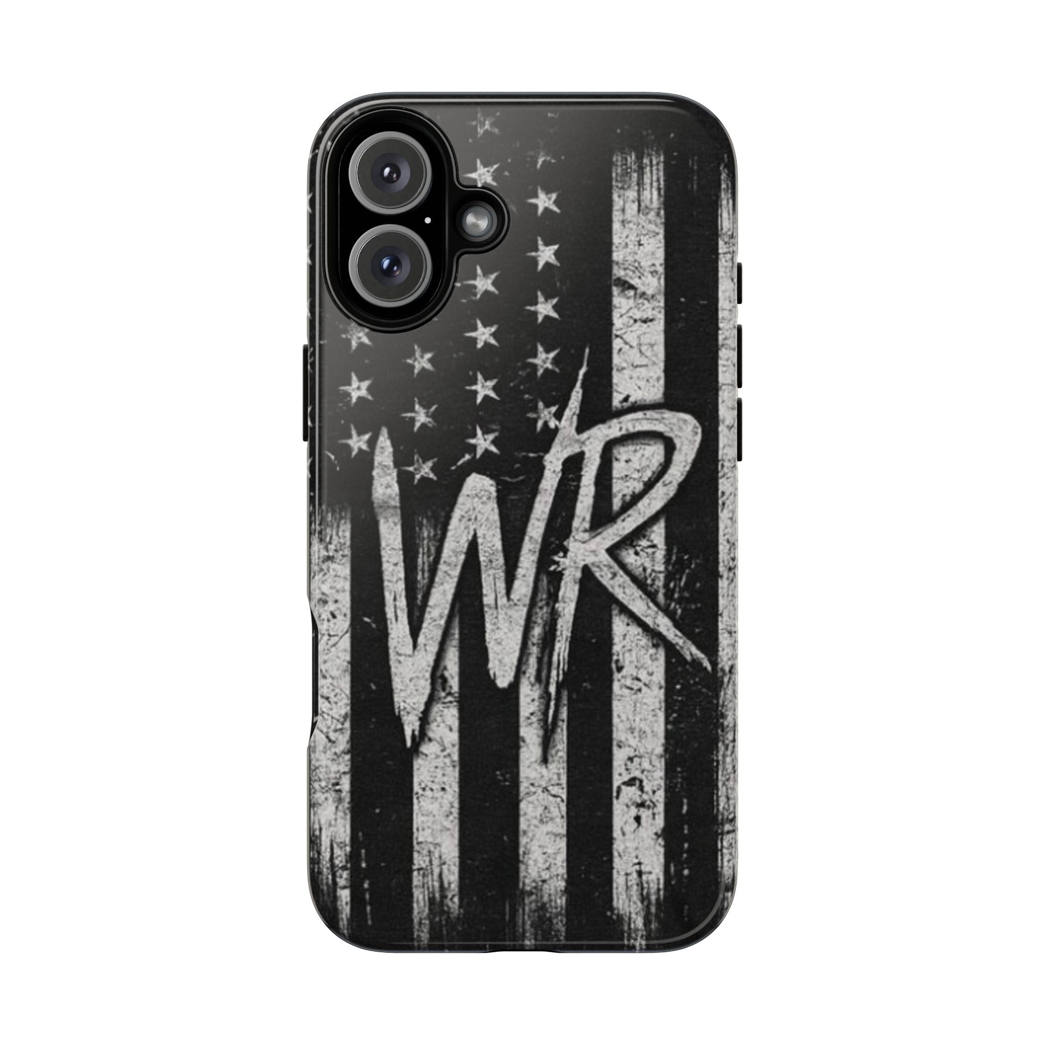Patriotic Monogram Tough Phone Case – Distressed American Flag with WR