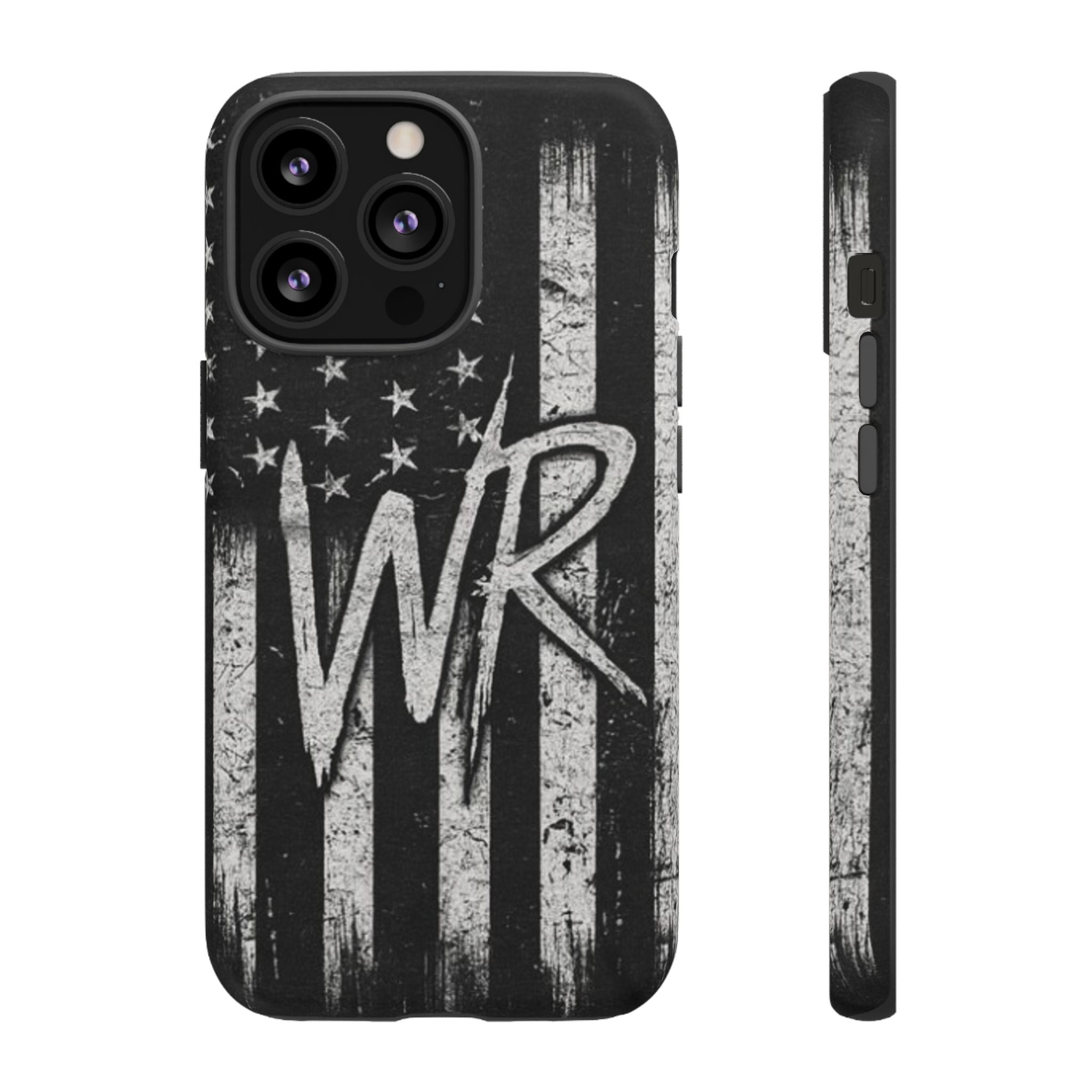 Patriotic Monogram Tough Phone Case – Distressed American Flag with WR