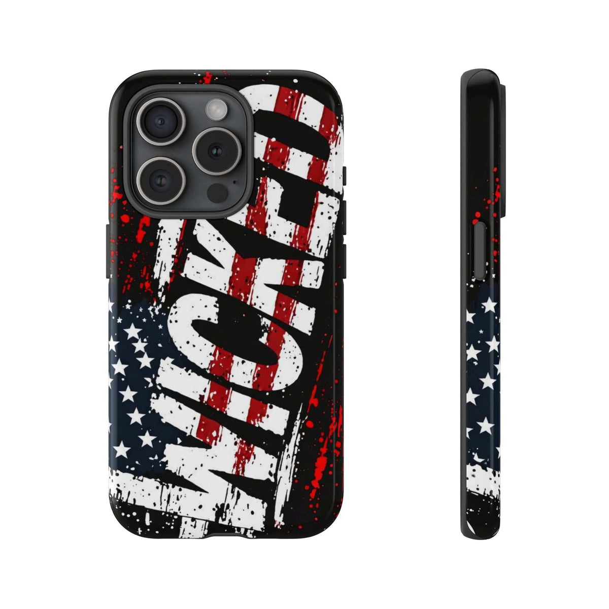 Distressed American flag phone case with "VETERAN" graphic by Printify, showcasing rugged patriotic design and protection.