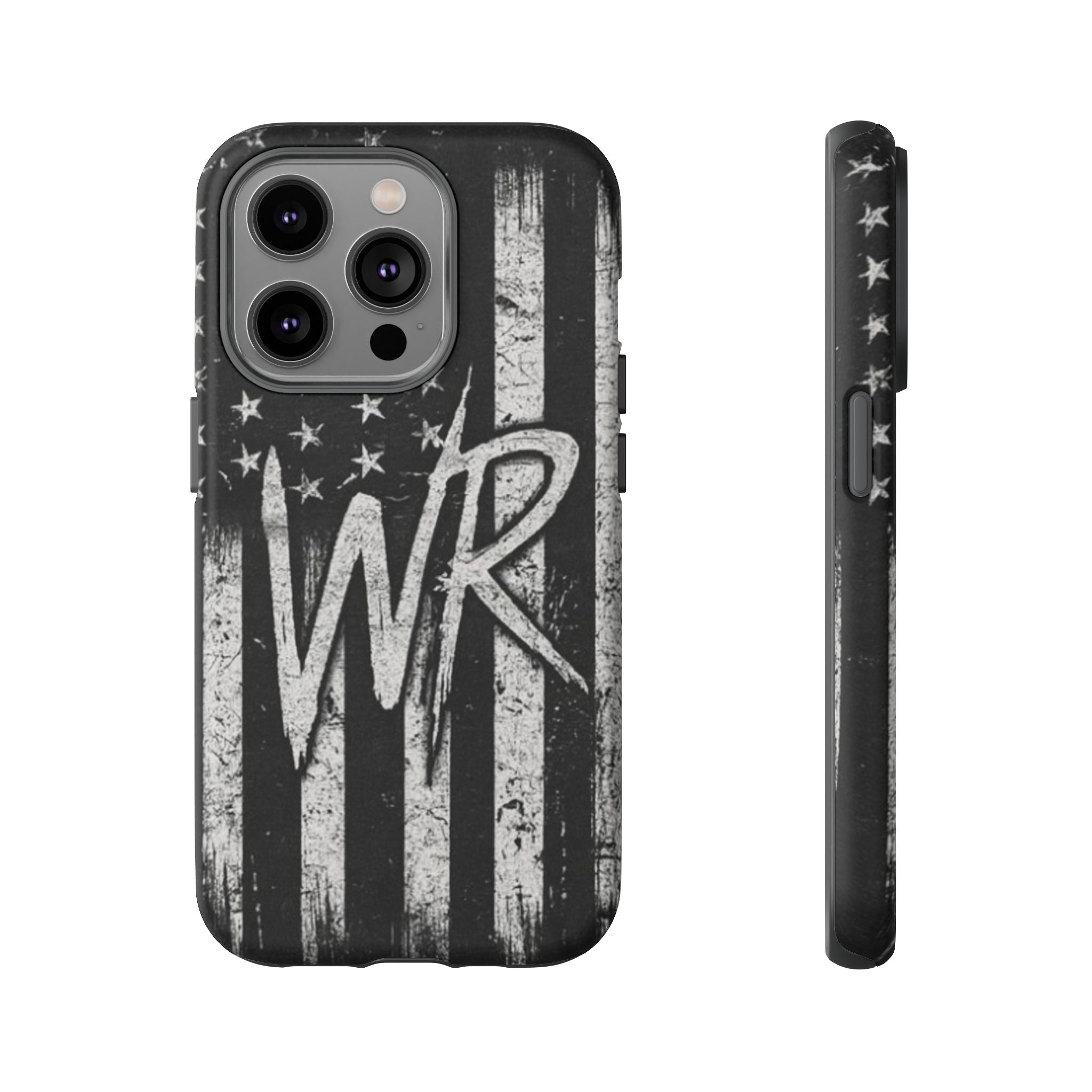Patriotic Monogram Tough Phone Case – Distressed American Flag with WR