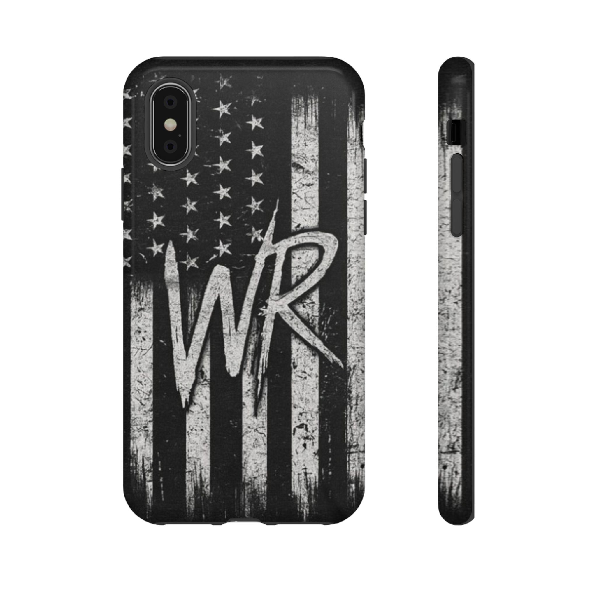 Patriotic Monogram Tough Phone Case – Distressed American Flag with WR
