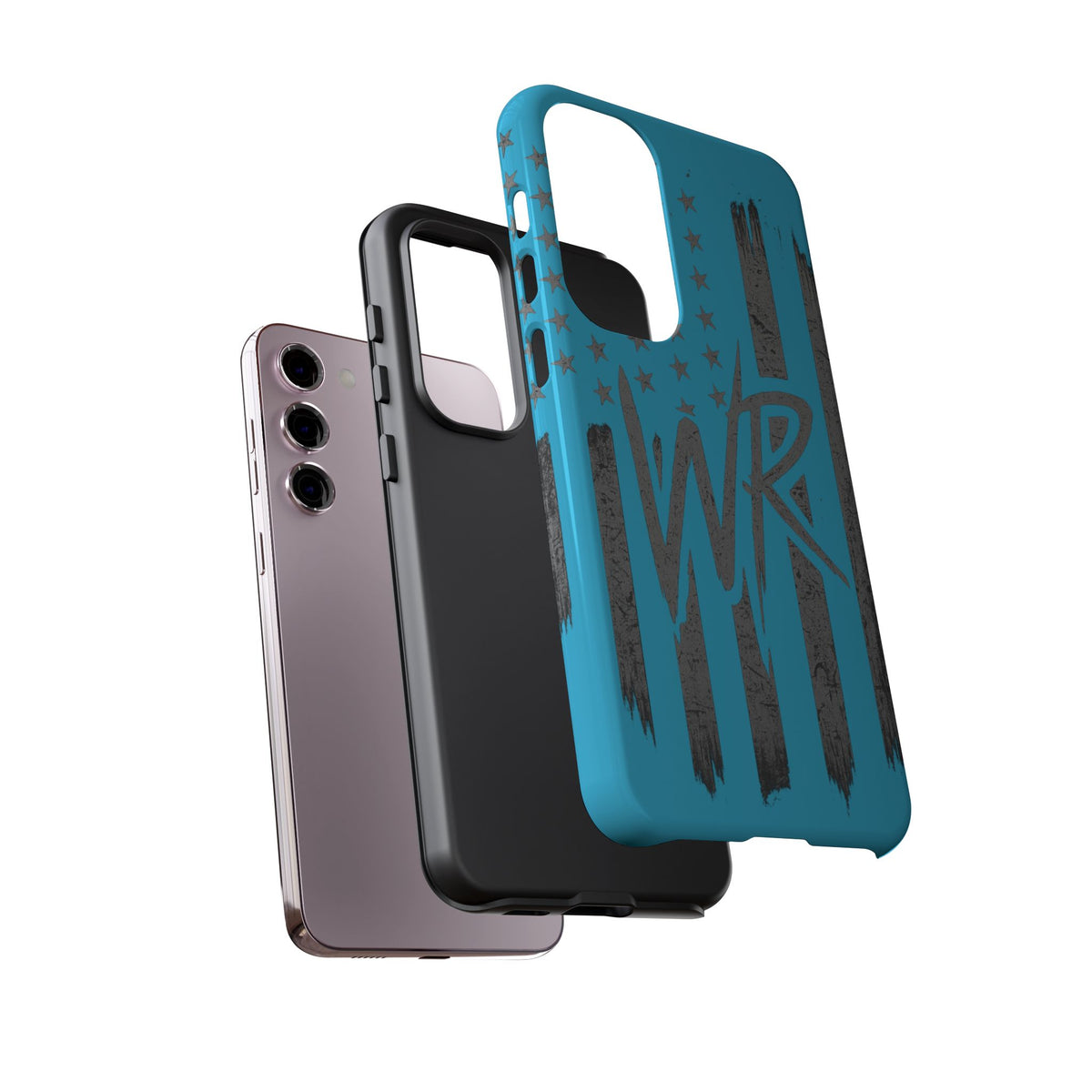 Patriotic blue 'WR' flag tough phone case by Printify featuring a durable design and vibrant flag graphics.