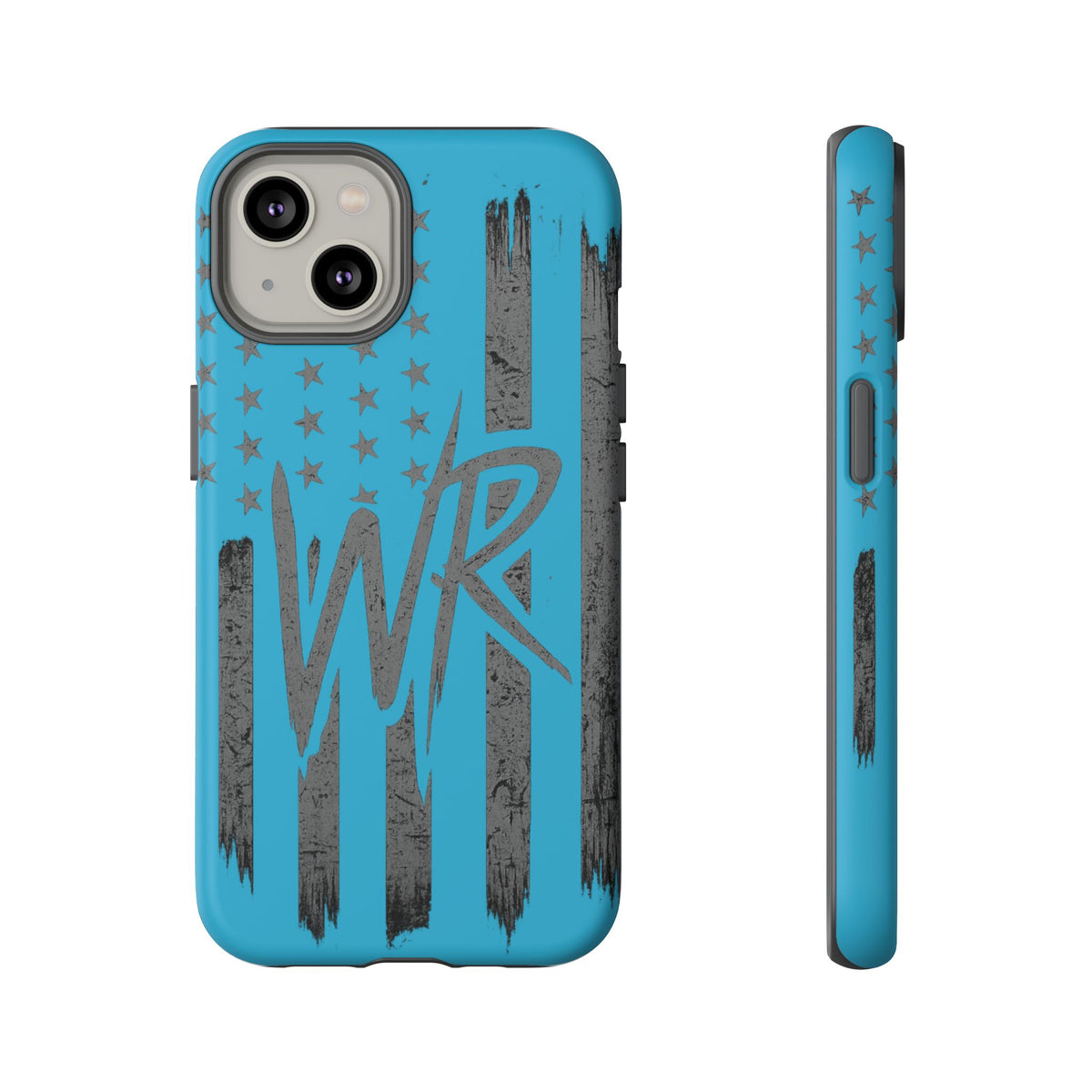 Patriotic blue 'WR' flag tough phone case by Printify, showcasing a durable design with vibrant flag graphics.