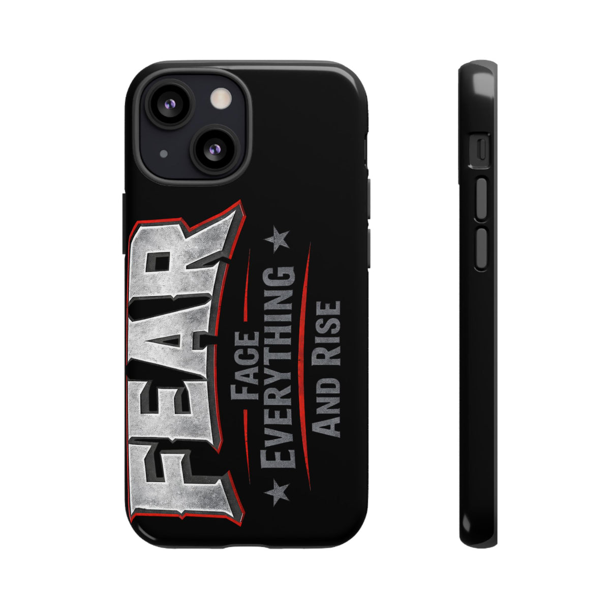 Fear Face Everything and Rise phone case by Printify featuring a vibrant design on a sleek protective case.