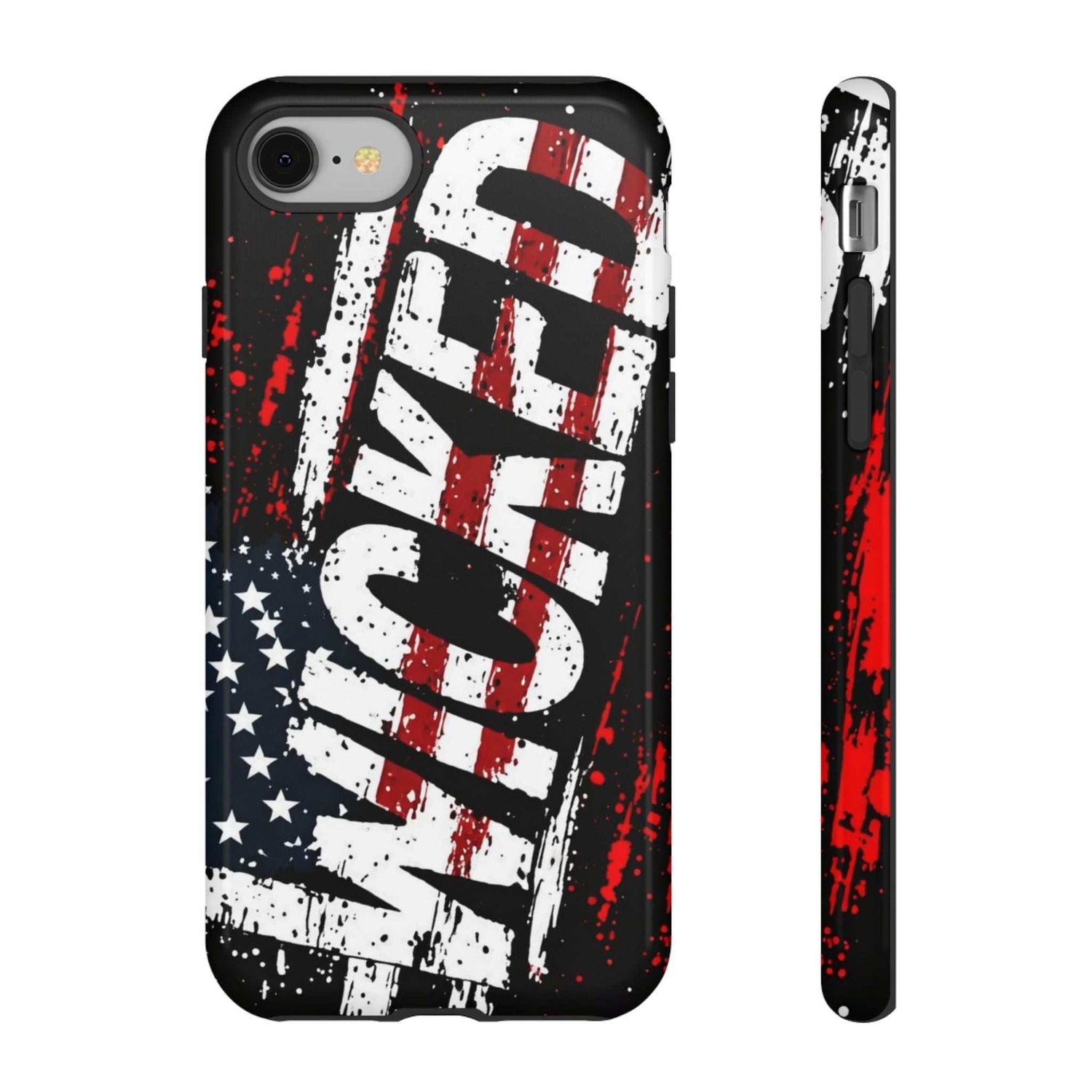 Distressed American flag phone case with "VETERAN" graphic by Printify, showcasing rugged patriotic design.