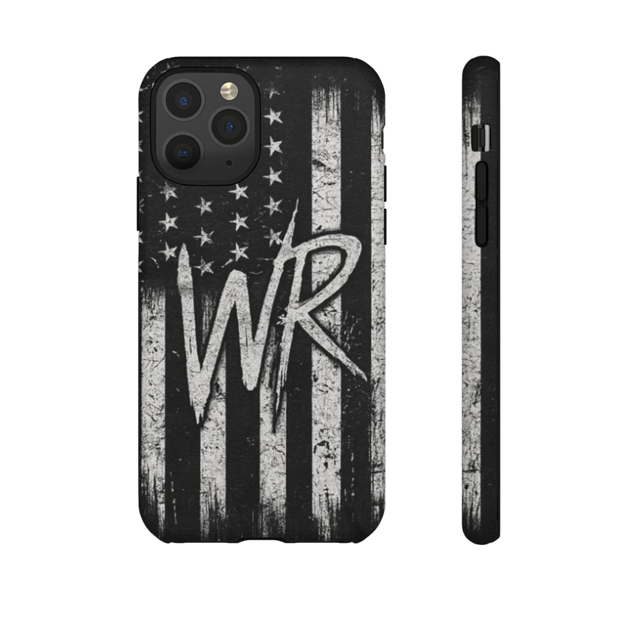 Patriotic Monogram Tough Phone Case – Distressed American Flag with WR