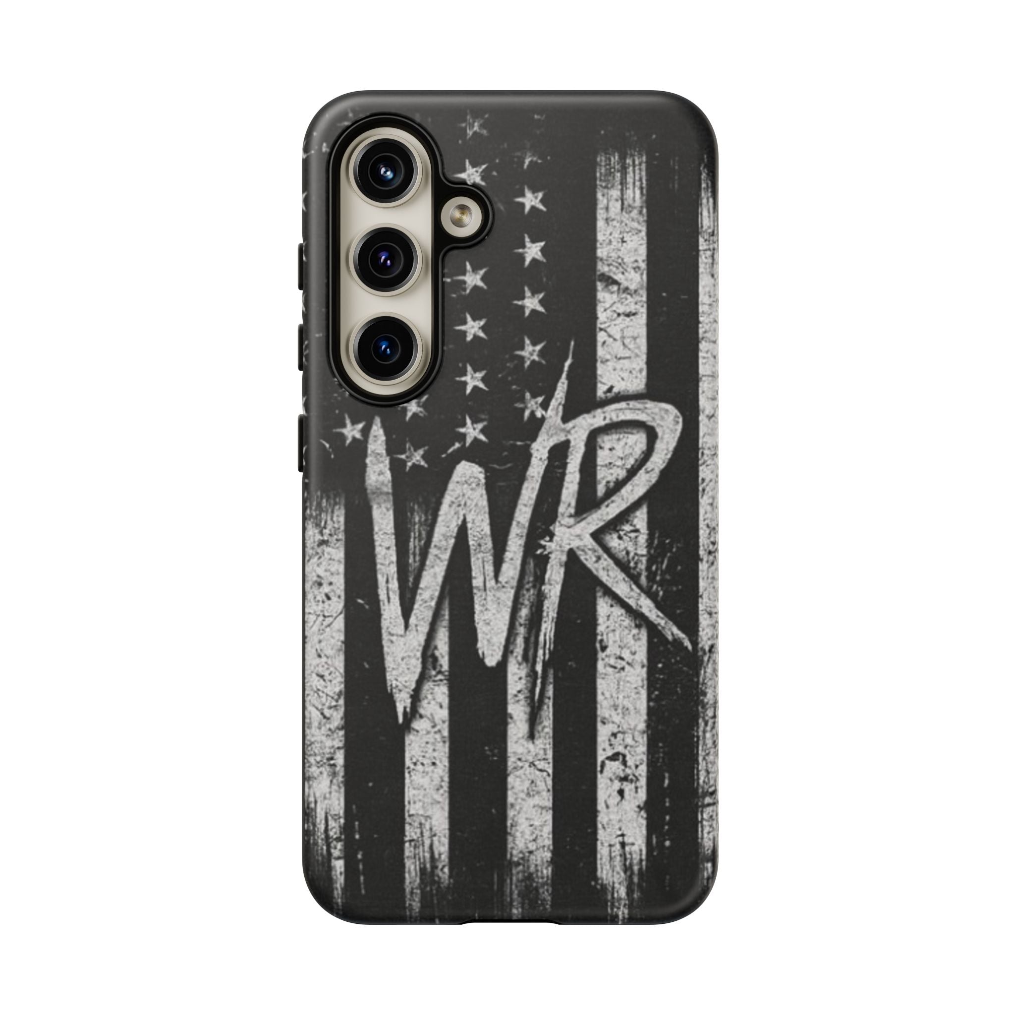 Patriotic Monogram Tough Phone Case – Distressed American Flag with WR