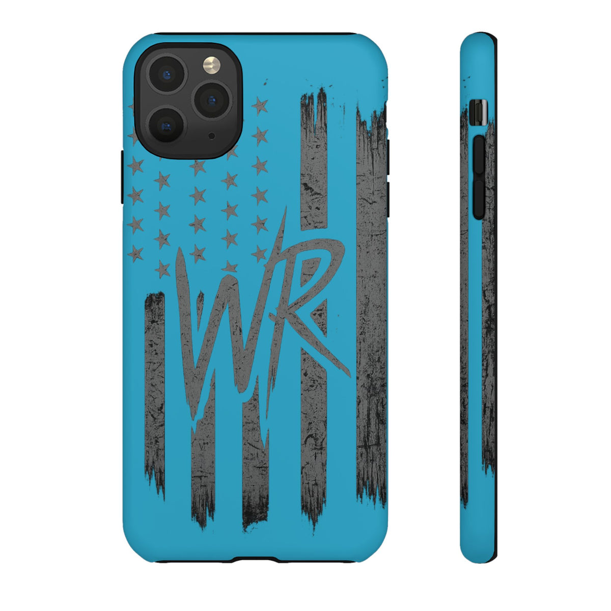 Patriotic blue 'WR' flag tough phone case by Printify, featuring a durable design with vibrant flag graphics.