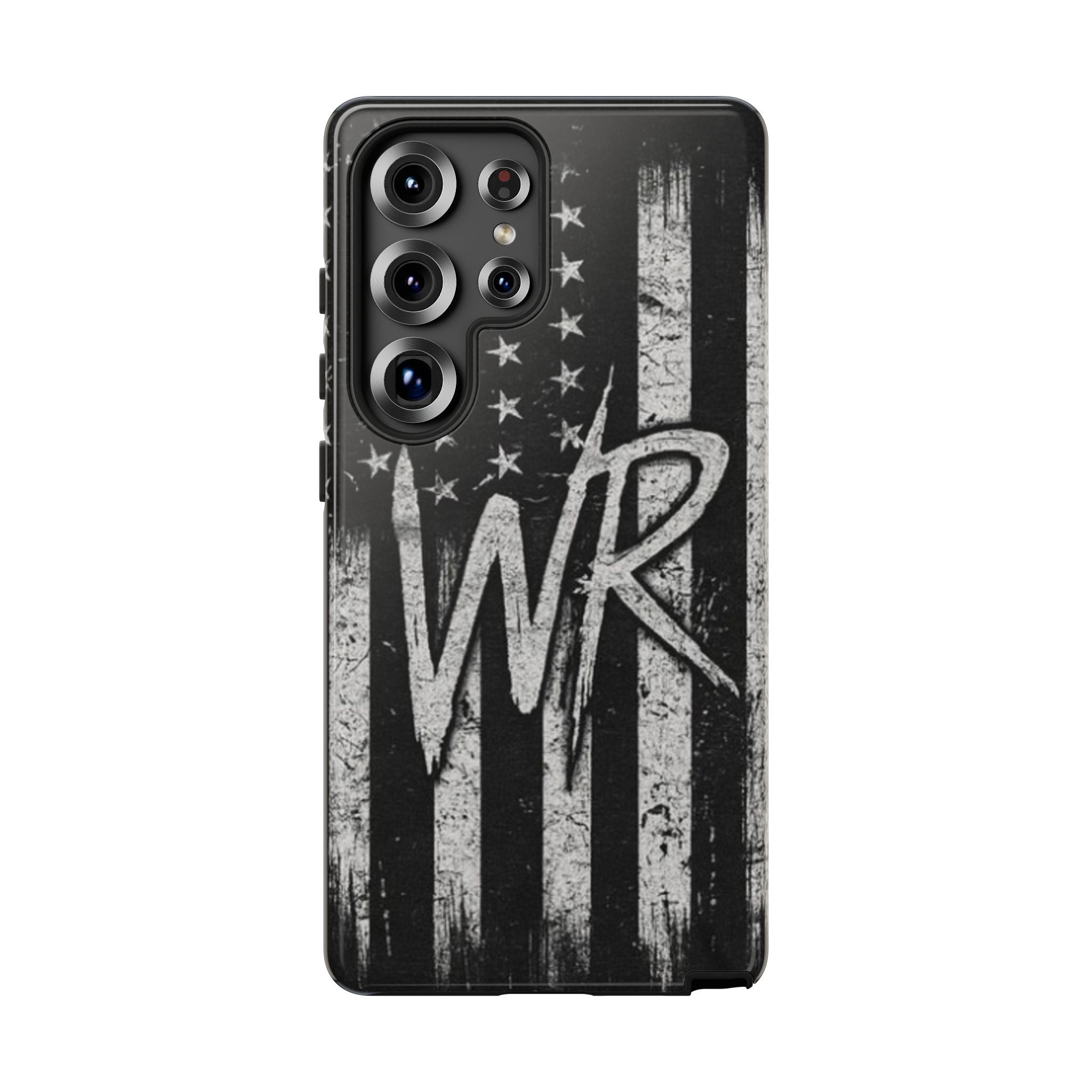 Patriotic Monogram Tough Phone Case – Distressed American Flag with WR