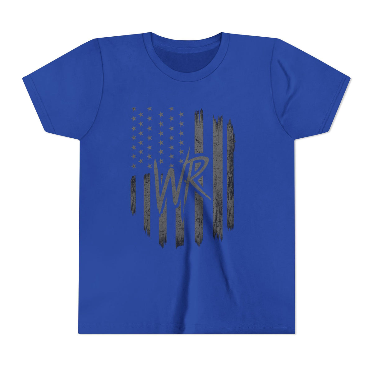 Youth Tee  Distressed American Flag with WR Monogram - Wicked & Riled Clothing