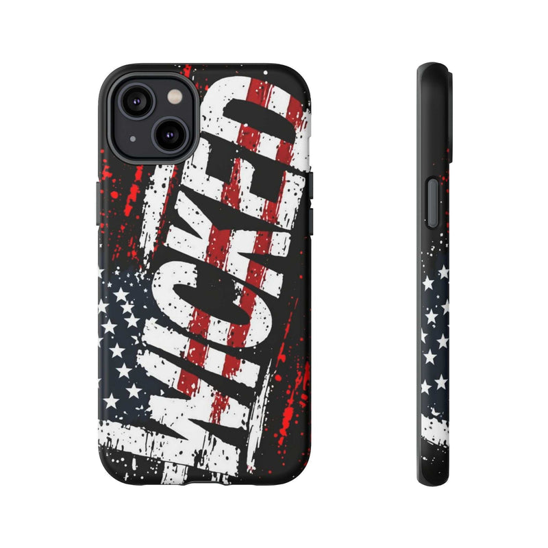 Distressed American flag phone case with "VETERAN" graphic by Printify, showcasing rugged patriotic design and protection.