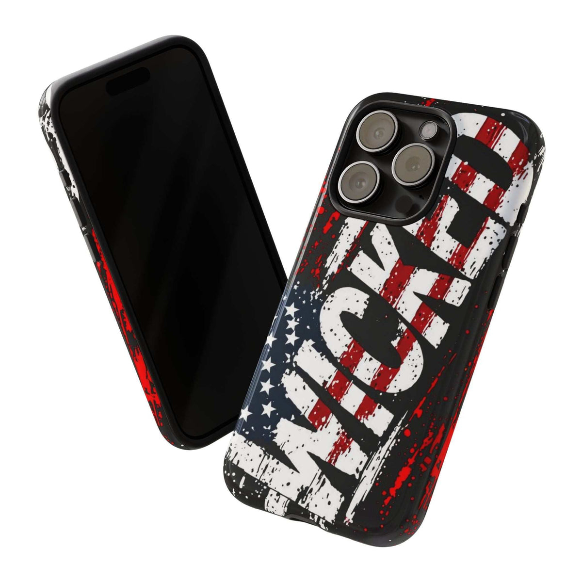 Distressed American flag phone case with "VETERAN" graphic by Printify, showcasing rugged patriotic design and protection.
